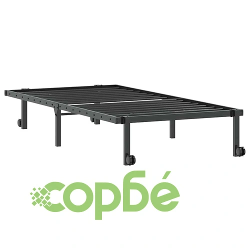 Стоманена сгъваема рамка за легло 90x200 cm в черно без матрак ➤ топ цена ➤ sorbe.bg