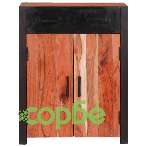 Бюфет от масивна акация с чекмедже и врати 55x30x75 см кафяв ➤ топ цена ➤ sorbe.bg