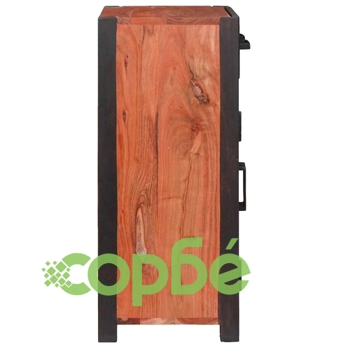 Бюфет от масивна акация с чекмедже и врати 55x30x75 см кафяв ➤ топ цена ➤ sorbe.bg