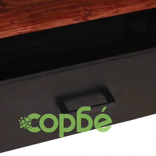 ТВ шкаф от масивно акациево дърво 110x30x40 см с рафт и чекмеджета ➤ топ цена ➤ sorbe.bg