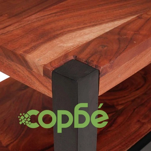 ТВ шкаф от масивно акациево дърво 110x30x40 см с рафт и чекмеджета ➤ топ цена ➤ sorbe.bg