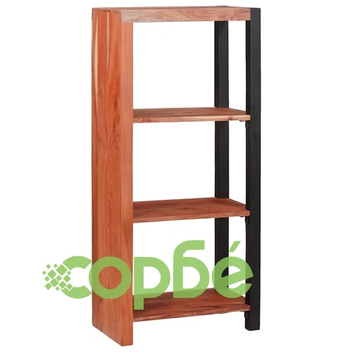 Библиотека от солидно акациево дърво 50x30x110 см кафяв черен ➤ топ цена ➤ sorbe.bg