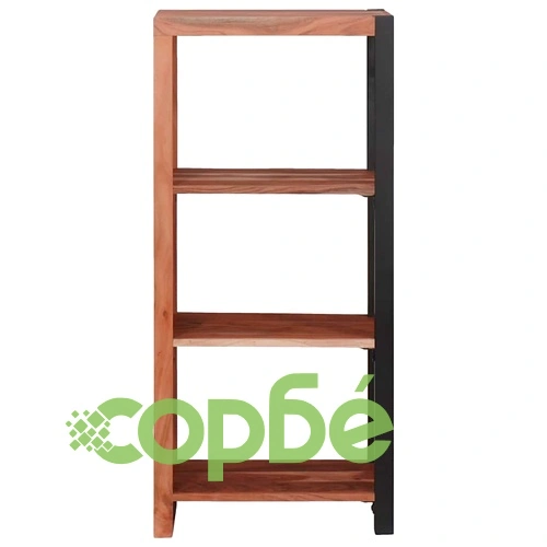 Библиотека от солидно акациево дърво 50x30x110 см кафяв черен ➤ топ цена ➤ sorbe.bg