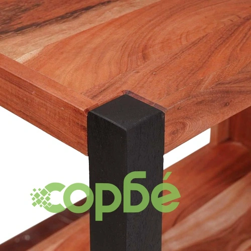 Библиотека от солидно акациево дърво 50x30x110 см кафяв черен ➤ топ цена ➤ sorbe.bg