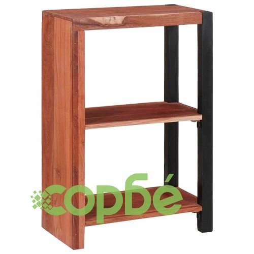 Библиотека от солидно акациево дърво 50x30x75 см кафяв/черен ➤ топ цена ➤ sorbe.bg