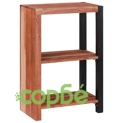 Библиотека от солидно акациево дърво 50x30x75 см кафяв/черен ➤ топ цена ➤ sorbe.bg