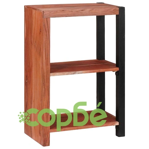 Библиотека от солидно акациево дърво 50x30x75 см кафяв/черен ➤ топ цена ➤ sorbe.bg