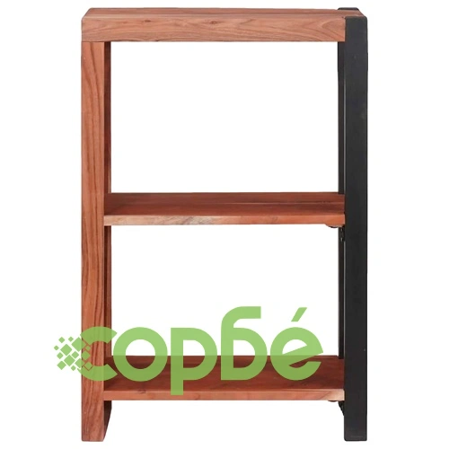 Библиотека от солидно акациево дърво 50x30x75 см кафяв/черен ➤ топ цена ➤ sorbe.bg