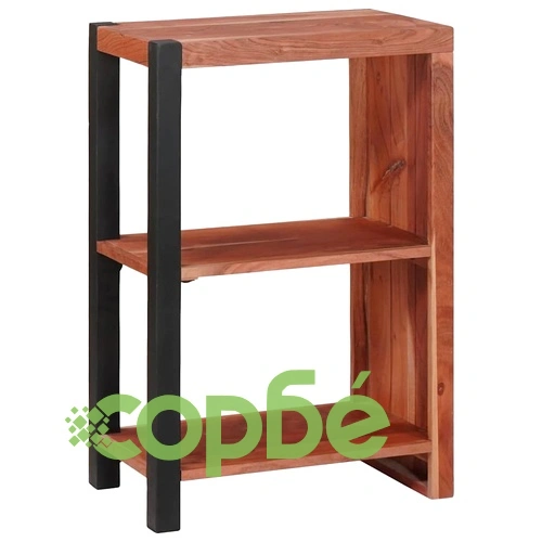 Библиотека от солидно акациево дърво 50x30x75 см кафяв/черен ➤ топ цена ➤ sorbe.bg