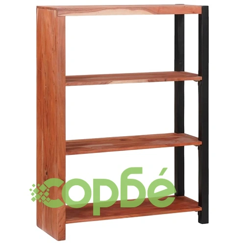 Библиотека от масивно акациево дърво 80x30x110 см кафяв черен ➤ топ цена ➤ sorbe.bg