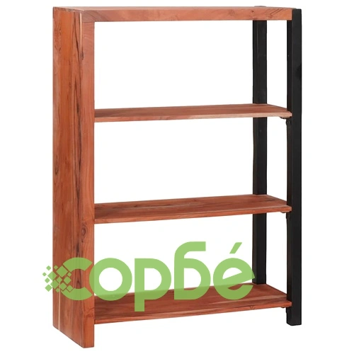 Библиотека от масивно акациево дърво 80x30x110 см кафяв черен ➤ топ цена ➤ sorbe.bg