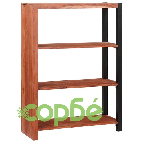 Библиотека от масивно акациево дърво 80x30x110 см кафяв черен ➤ топ цена ➤ sorbe.bg