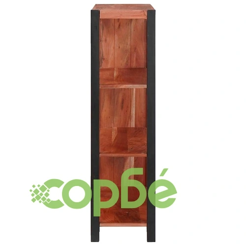 Библиотека от масивно акациево дърво 80x30x110 см кафяв черен ➤ топ цена ➤ sorbe.bg
