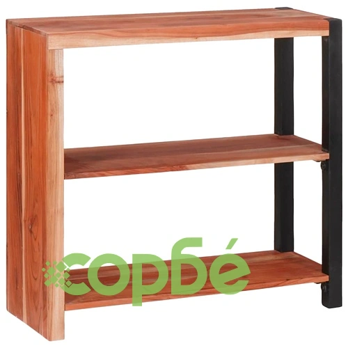 Библиотека от масивно акациево дърво кафяв/черен 80x30x75 см ➤ топ цена ➤ sorbe.bg