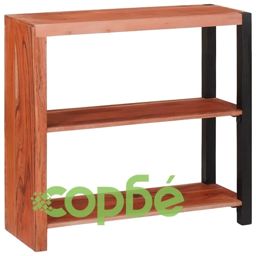 Библиотека от масивно акациево дърво кафяв/черен 80x30x75 см ➤ топ цена ➤ sorbe.bg