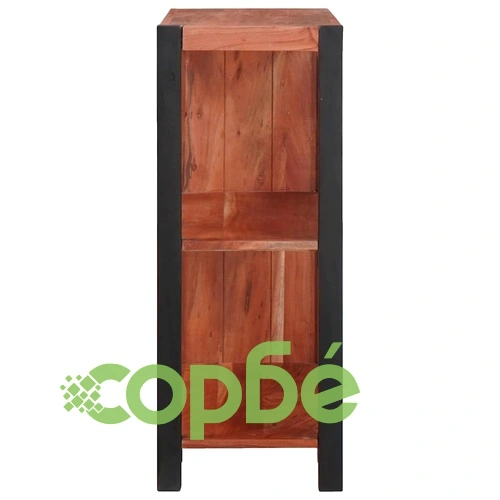 Библиотека от масивно акациево дърво кафяв/черен 80x30x75 см ➤ топ цена ➤ sorbe.bg