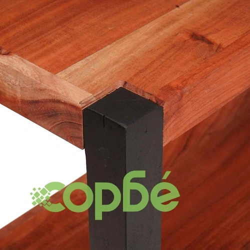 Библиотека от масивно акациево дърво кафяв/черен 80x30x75 см ➤ топ цена ➤ sorbe.bg