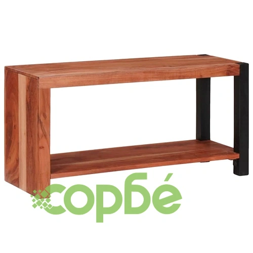 Рафт за книги от масивна акациева дървесина 80x30x40 см кафяв ➤ топ цена ➤ sorbe.bg