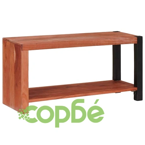 Рафт за книги от масивна акациева дървесина 80x30x40 см кафяв ➤ топ цена ➤ sorbe.bg