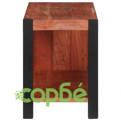 Рафт за книги от масивна акациева дървесина 80x30x40 см кафяв ➤ топ цена ➤ sorbe.bg