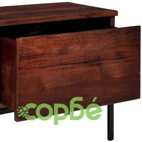 ТВ шкаф от масивно акациево дърво 110 x 30 x 36 см с 3 врати ➤ топ цена ➤ sorbe.bg