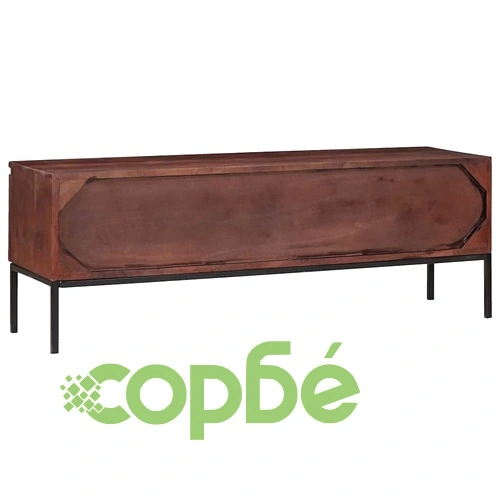 ТВ шкаф от масивно акациево дърво 110 x 30 x 36 см с 3 врати ➤ топ цена ➤ sorbe.bg