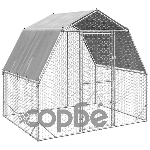 Просторен пилешки заграден кош с покрив 2,5x2x2,25 м от поцинкована стомана ➤ топ цена ➤ sorbe.bg