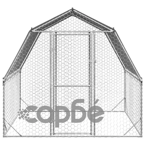 Просторен пилешки заграден кош с покрив 2,5x2x2,25 м от поцинкована стомана ➤ топ цена ➤ sorbe.bg