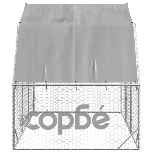 Просторен пилешки заграден кош с покрив 2,5x2x2,25 м от поцинкована стомана ➤ топ цена ➤ sorbe.bg