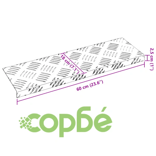 Алуминиеви стъпала за стълби - 10 броя неплъзгащи 60x18 см ➤ топ цена ➤ sorbe.bg