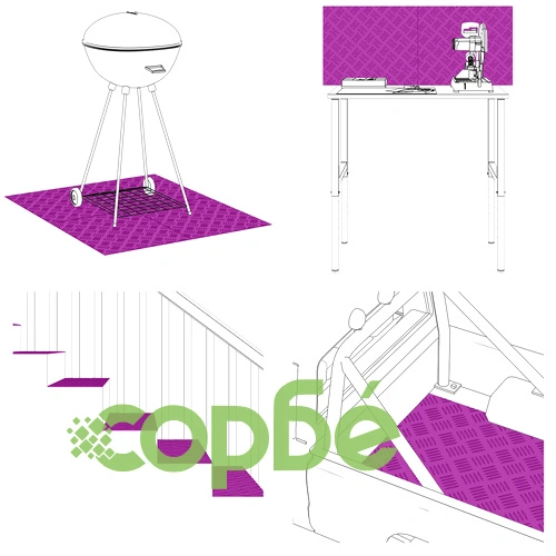 Алуминиеви чекер плочи против подхлъзване 4 бр. 70x50 см ➤ топ цена ➤ sorbe.bg