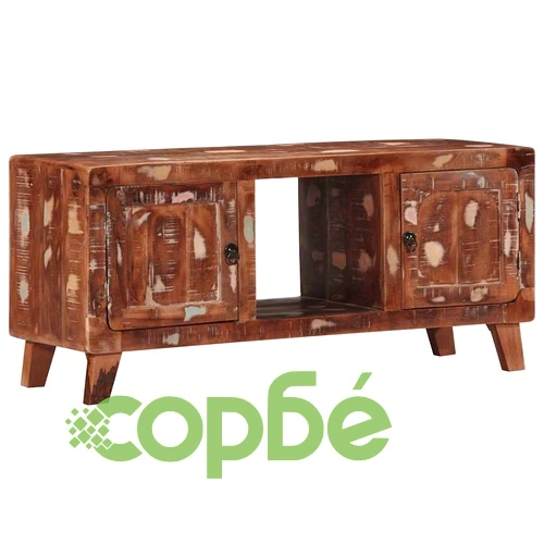 ТВ шкаф от масивна възстановена дървесина 105x46x32 cm с две врати ➤ топ цена ➤ sorbe.bg