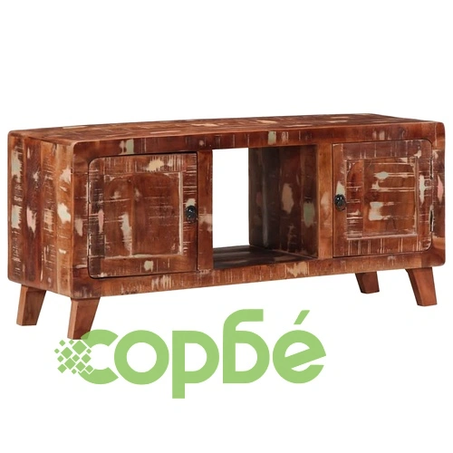 ТВ шкаф от масивна възстановена дървесина 105x46x32 cm с две врати ➤ топ цена ➤ sorbe.bg