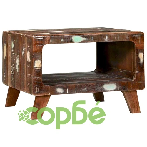 Масичка за кафе 50x50x35 см от регенерирано дърво масив ➤ топ цена ➤ sorbe.bg