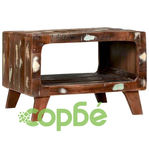 Масичка за кафе 50x50x35 см от регенерирано дърво масив ➤ топ цена ➤ sorbe.bg