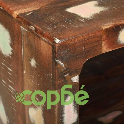 Масичка за кафе 50x50x35 см от регенерирано дърво масив ➤ топ цена ➤ sorbe.bg