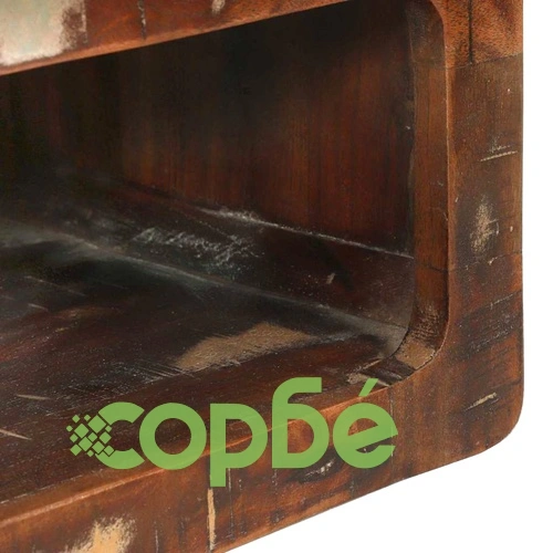 Комплект от 3 телевизорни шкафа от масивна регенерирана дървесина 100x30x32 см ➤ топ цена ➤ sorbe.bg