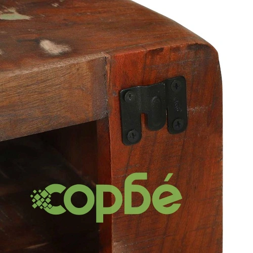 ТВ шкаф от масивна регенерирана дървесина 80x32x36 см с рафт ➤ топ цена ➤ sorbe.bg