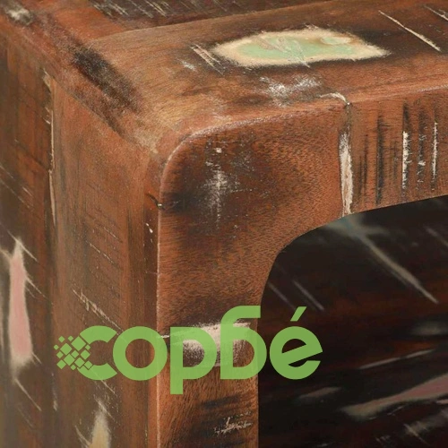 ТВ шкаф с рафт 100x32x36 см от масивна регенерирана дървесина ➤ топ цена ➤ sorbe.bg