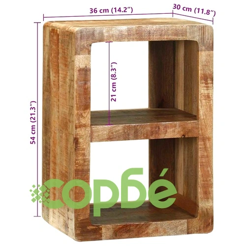 ТВ шкаф от масивна дървесина манго 36x30x54 см кафяв ➤ топ цена ➤ sorbe.bg