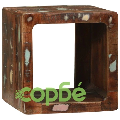 ТВ модул от масивно рециклирано дърво 36x30x36 см - комплект 2 броя ➤ топ цена ➤ sorbe.bg