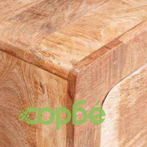 Странична масичка с врата и чекмедже от масивно мангово дърво 40x32x46 см кафява ➤ топ цена ➤ sorbe.bg