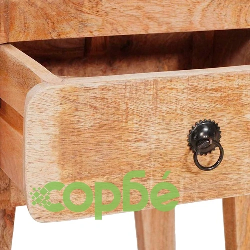 Странична масичка с врата и чекмедже от масивно мангово дърво 40x32x46 см кафява ➤ топ цена ➤ sorbe.bg