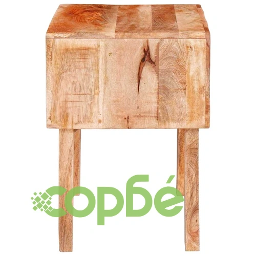 Странична масичка с врата и чекмедже от масивно мангово дърво 40x32x46 см кафява ➤ топ цена ➤ sorbe.bg