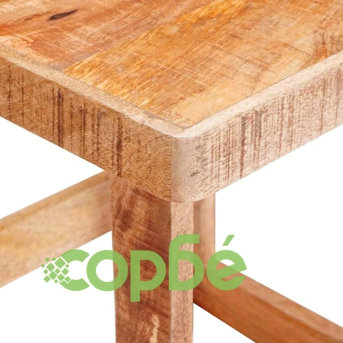 Комплект от 2 гнездящи се маси от масивно мангово дърво - кафяво ➤ топ цена ➤ sorbe.bg