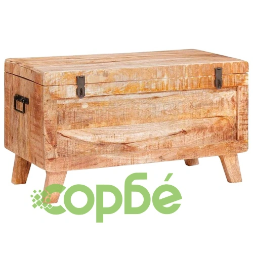 Кутия за съхранение с крака 70x35x40 см масивно мангово дърво ➤ топ цена ➤ sorbe.bg
