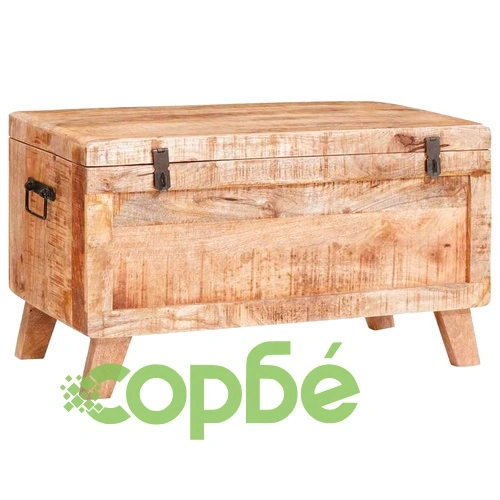 Кутия за съхранение с крака 70x35x40 см масивно мангово дърво ➤ топ цена ➤ sorbe.bg