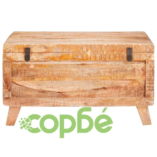Кутия за съхранение с крака 70x35x40 см масивно мангово дърво ➤ топ цена ➤ sorbe.bg