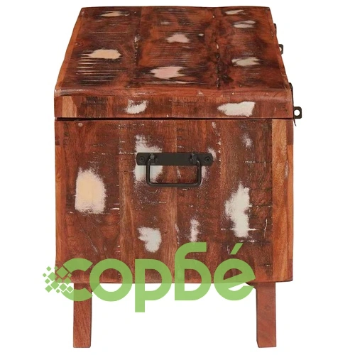 Кутия за съхранение от регенерирано дърво масив 70x35x40 см с 2 брави ➤ топ цена ➤ sorbe.bg