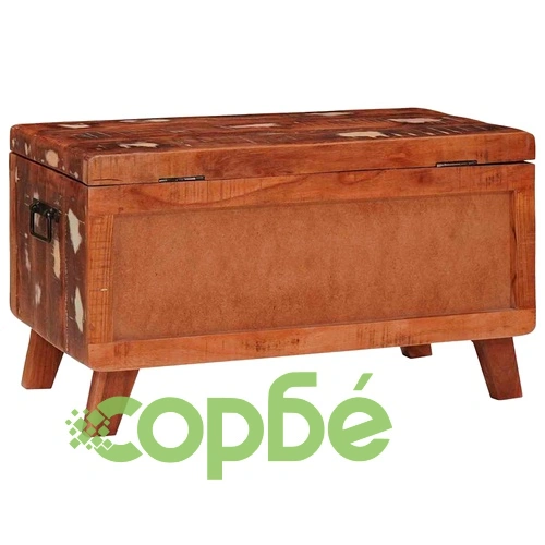 Кутия за съхранение от регенерирано дърво масив 70x35x40 см с 2 брави ➤ топ цена ➤ sorbe.bg